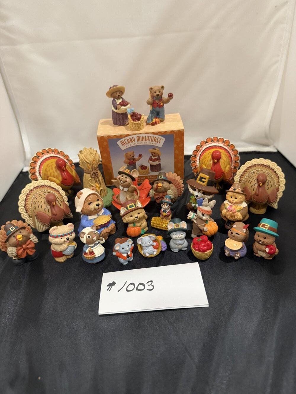Huge Lot Of 25 Hallmark Vintage Thanksgiving Merry Miniatures 1978-1995